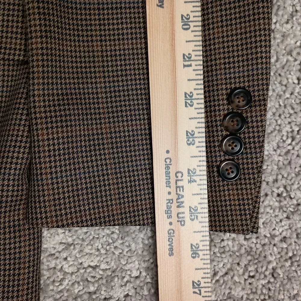 Jos. A. Bank‎ Traveler Tailored Fit 42L Wool Houndstooth Overcheck Mens Blazer